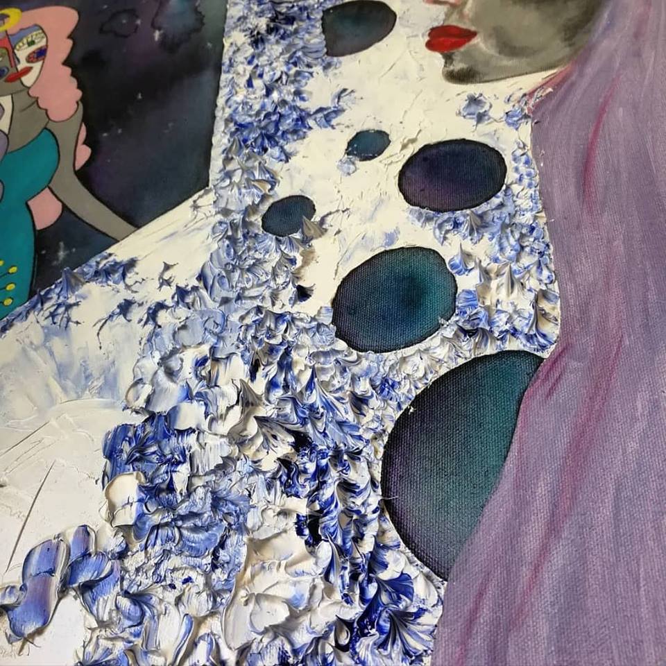 Nobody ever could explain. Acrylic and oil on canvas (50x50cm)