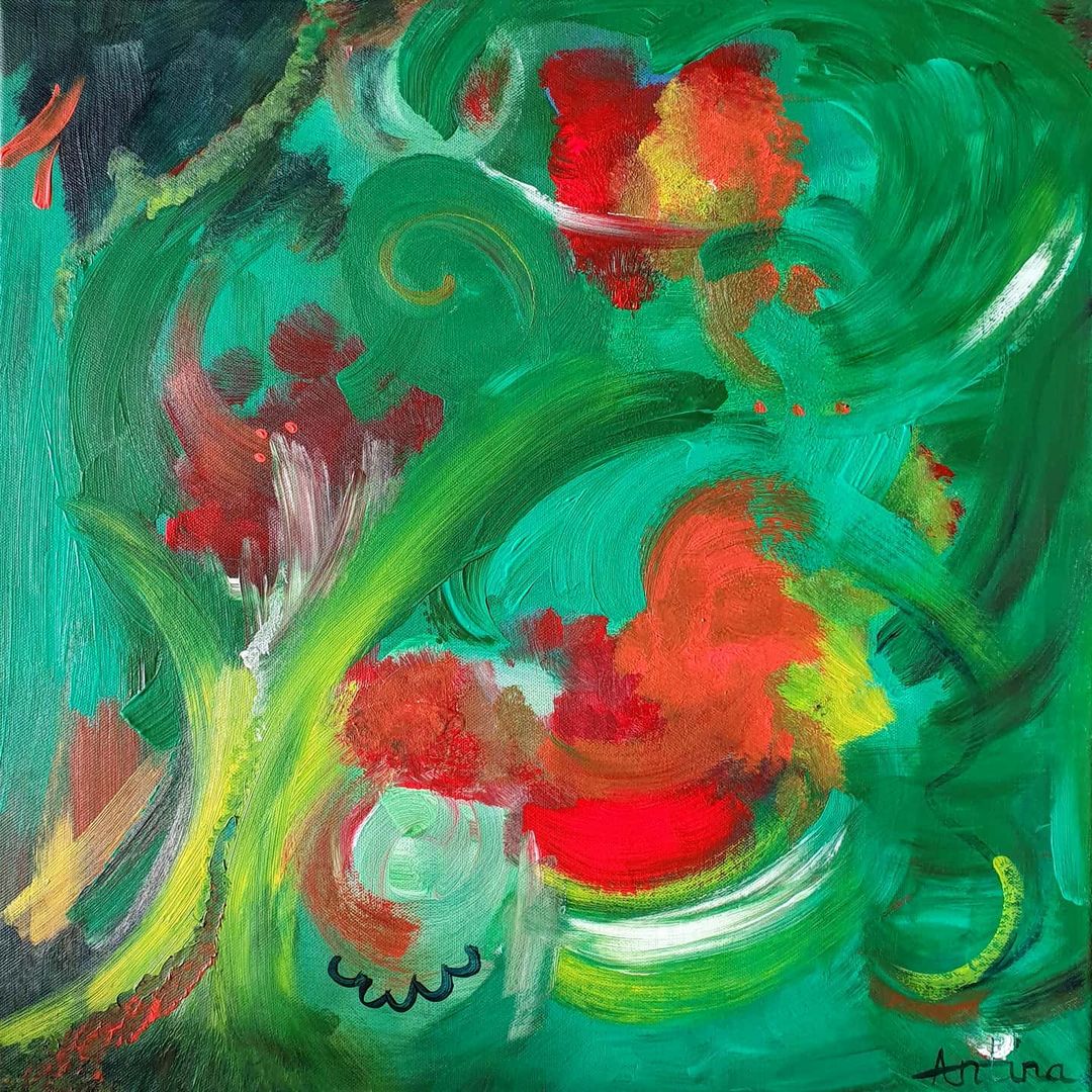 Passion comes from far away. Acrylic on canvas (50x50cm) EUR 800