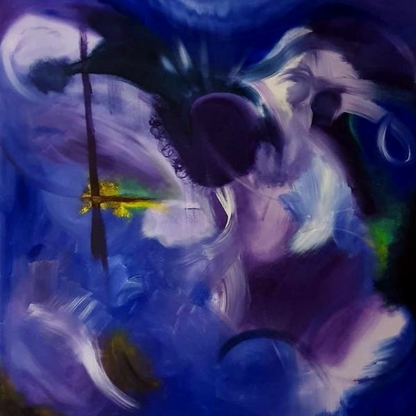 A Spark in the dark. Acrylic on canvas (100x100cm)