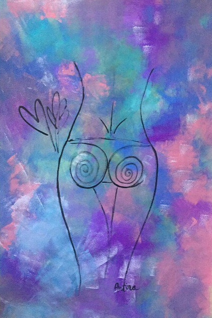 Dreamer – blue Acrylic on paper (ca 80x120cm)