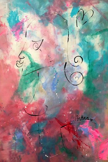 Dreamer – green Acrylic on paper (ca 80x120cm)